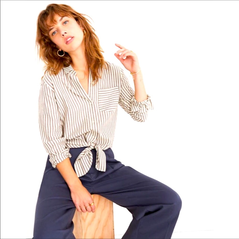 Madewell -Tie front shirt